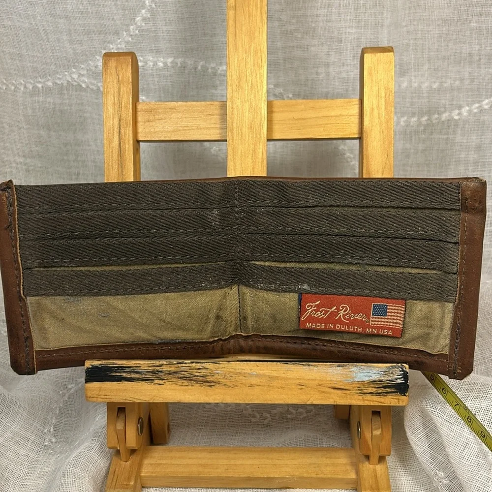 Frost River leather and waxed canvas bifold wallet